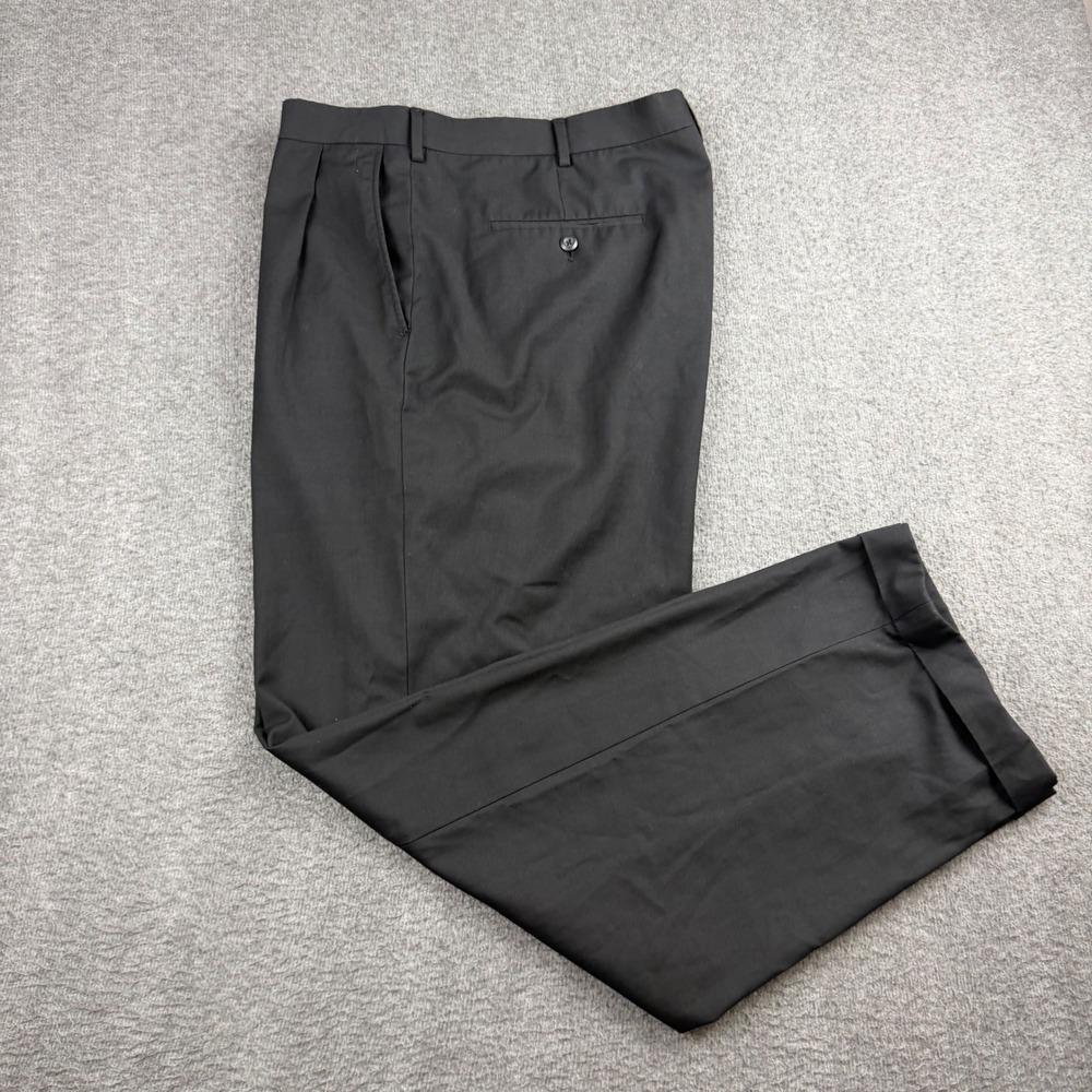 Perry Ellis America‎ Mens 40x32 Black Pleated Cuffed Dress Pants Trousers